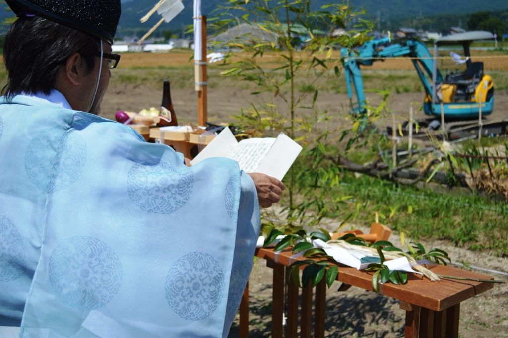 K様邸地鎮祭 菰野町 三重県四日市 鈴鹿市の平屋注文住宅はひさともの家